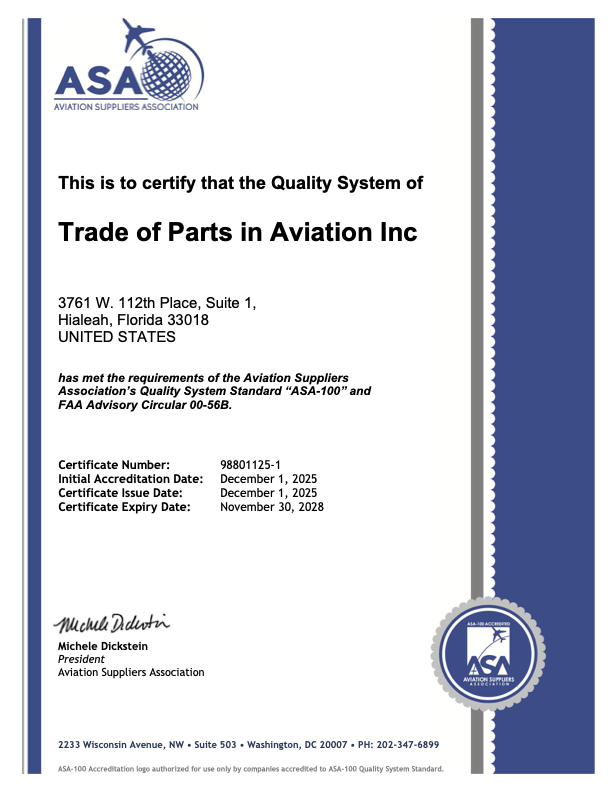 ASA-100 Certificate